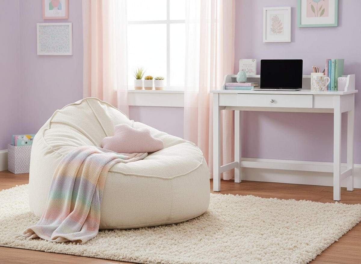SITZSACK 350 l  - Creme, Design, Textil (125/79/125cm)