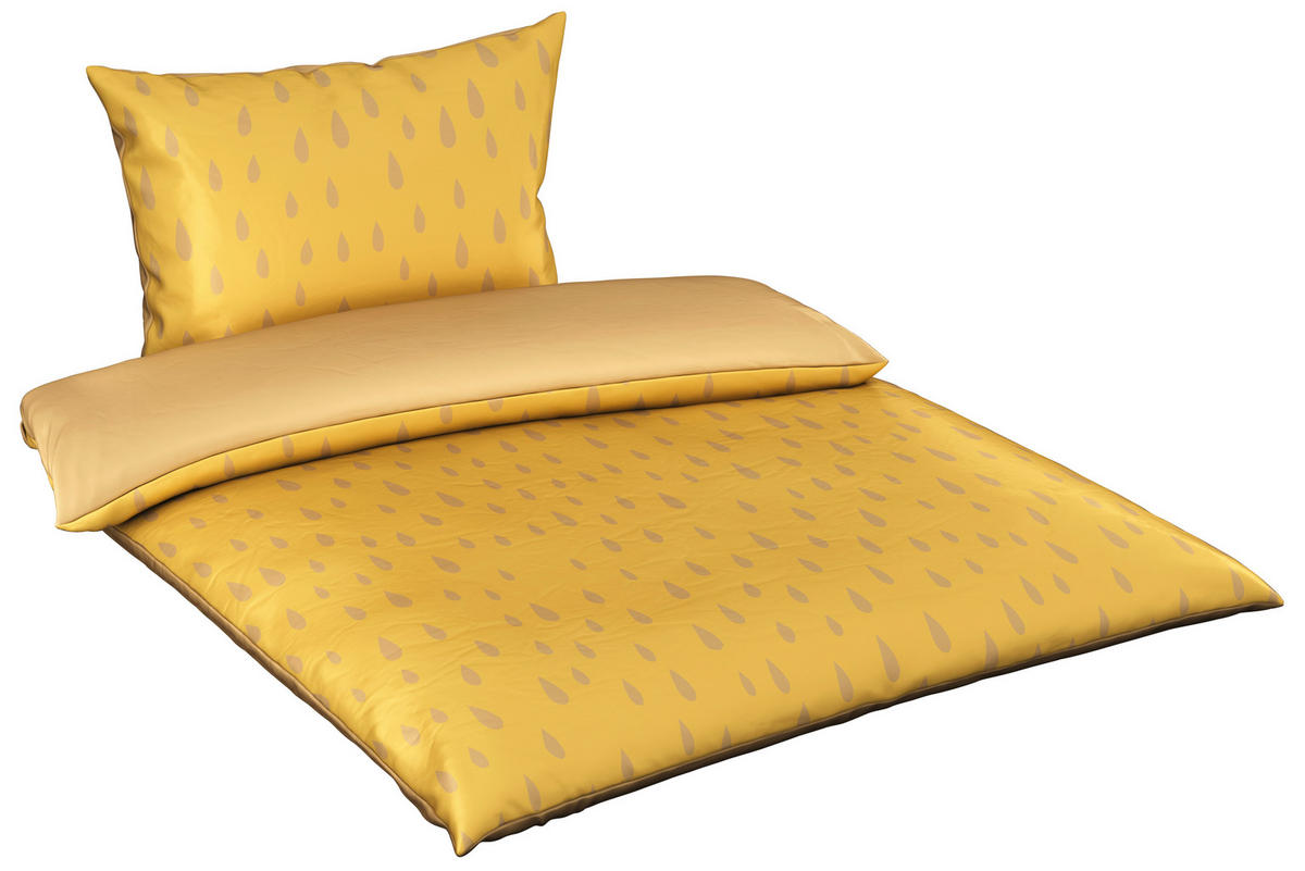 POSTELJINA SA DVA LICA 140/200 cm saten žuta  - žuta, Osnovno, tekstil (140/200cm) - Esposa
