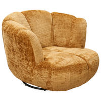 SESSEL in Chenille Goldfarben  - Goldfarben/Schwarz, Konventionell, Textil/Metall (101/69/107cm) - MID.YOU