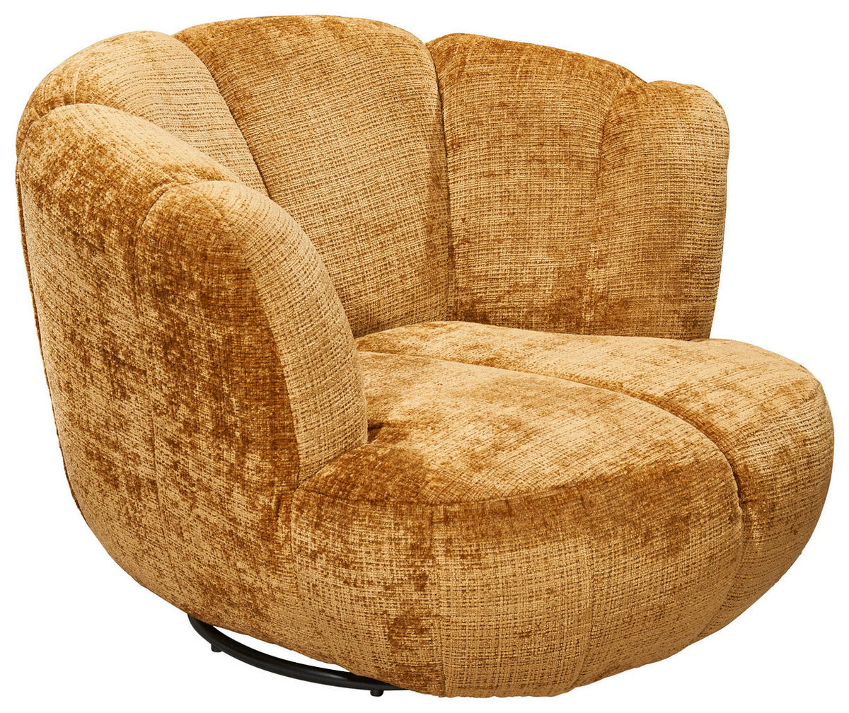 SESSEL in Chenille Goldfarben  - Goldfarben/Schwarz, Konventionell, Textil/Metall (101/69/107cm) - MID.YOU