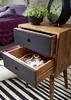 Nachtkästchen "WL1.968" , Sheesham massiv Sheeshamfarben  - Sheeshamfarben/Schwarz, Design, Holz (40/67/35cm) - MID.YOU