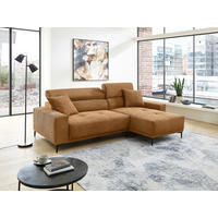 ECKSOFA Cord Goldfarben  - Goldfarben/Schwarz, Basics, Textil/Metall (250/183cm) - Livetastic