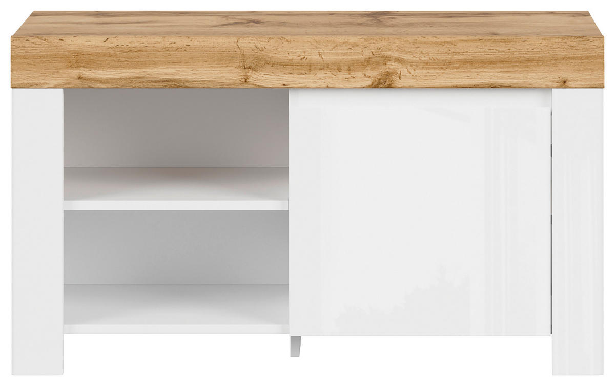 LAVICA DO PREDSIENE, 92,2/52,6/37 cm - biela/dub wotan, Design, kompozitné drevo (92,2/52,6/37cm) - Carryhome