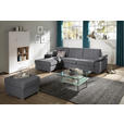 ECKSOFA in Flachgewebe Grau  - Chromfarben/Grau, KONVENTIONELL, Textil/Metall (176/285cm) - Novel