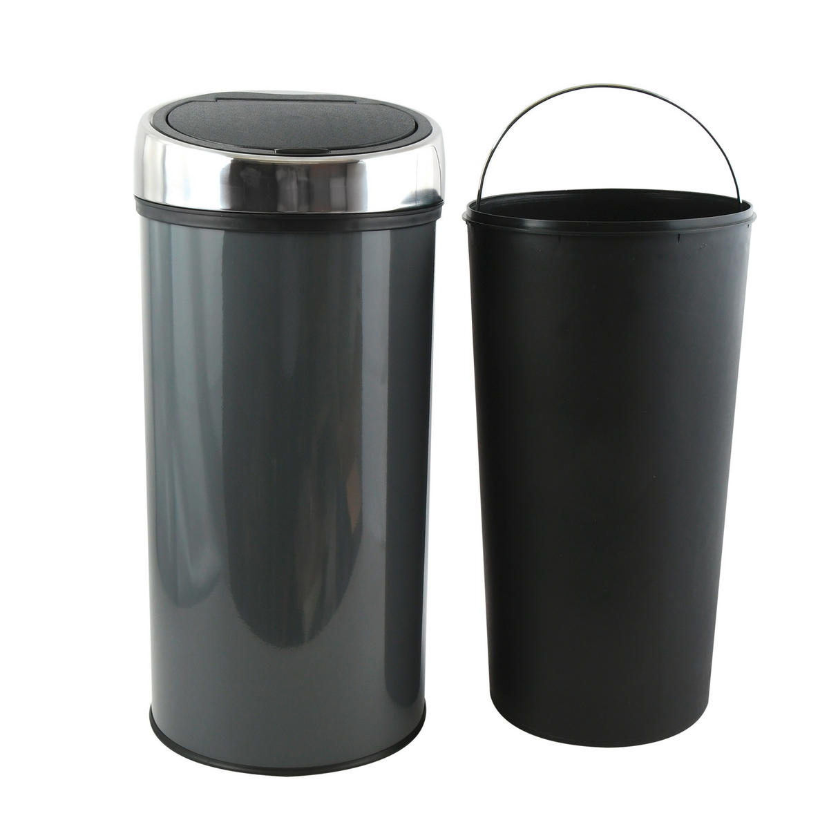 ABFALLEIMER 30 l  Metall  - Dunkelgrau/Schwarz, Basics, Kunststoff/Metall (35/66/35cm) - Spirella