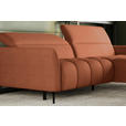 ECKSOFA Rostfarben Flachgewebe Rücken echt, Kopfteilverstellung, Sitztiefenverstellung  - Rostfarben/Schwarz, KONVENTIONELL, Textil/Metall (272/175cm) - Carryhome