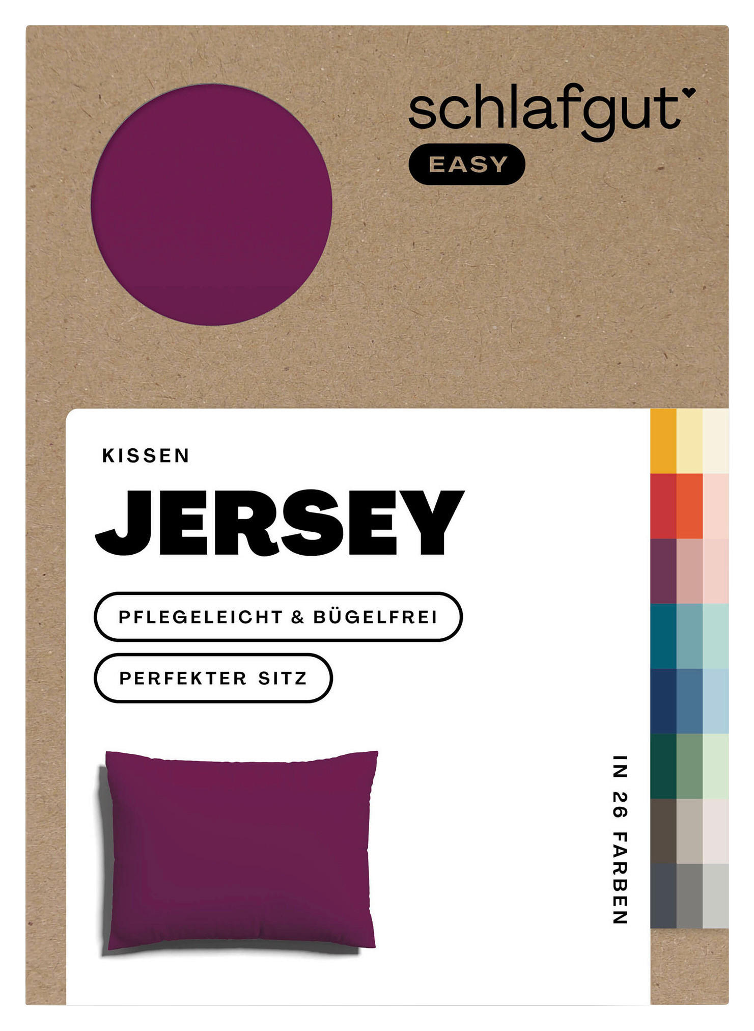KISSENHÜLLE EASY JERSEY 40/60 cm  - Lila, Basics, Textil (40/60cm) - Schlafgut