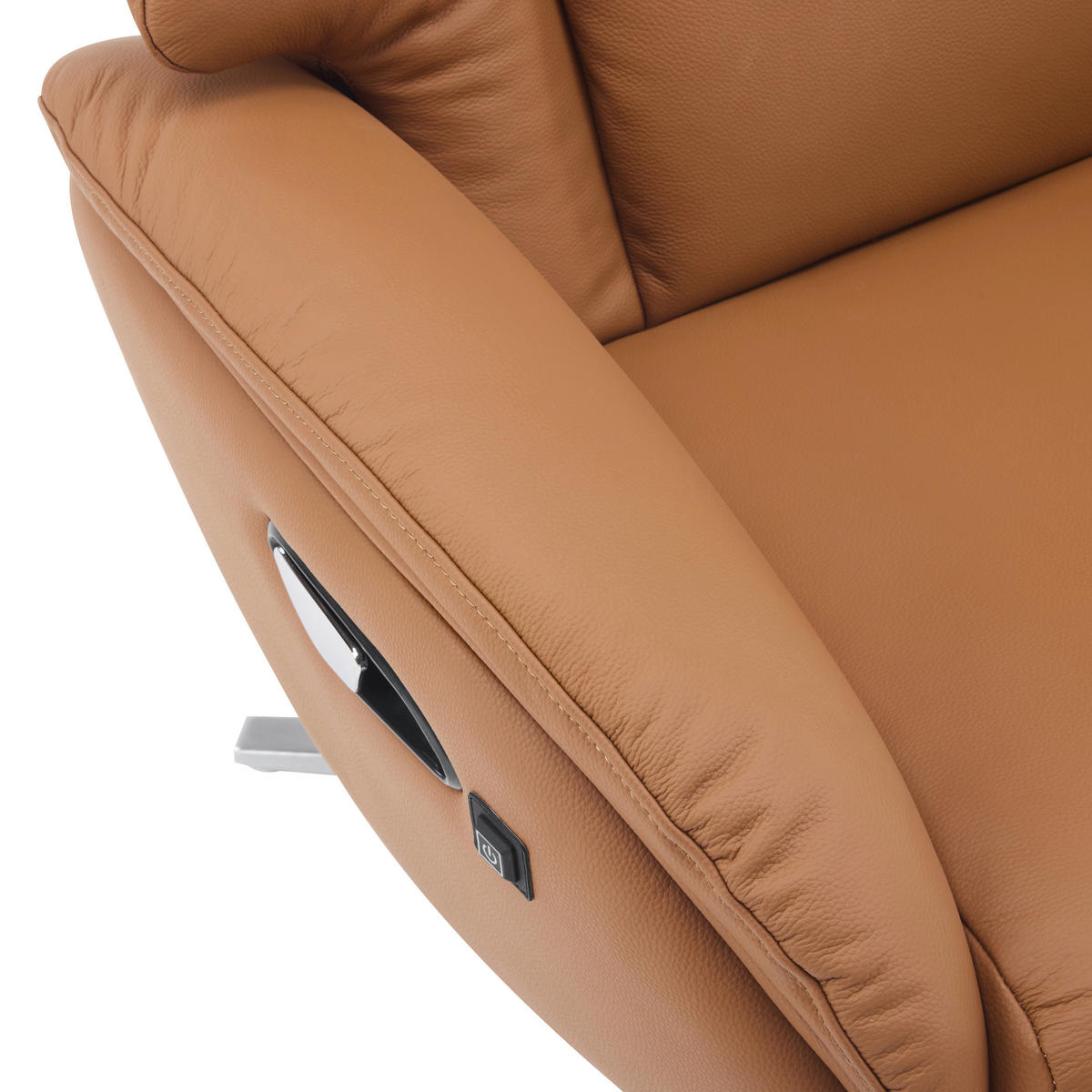 MASSAGESESSEL in Lederlook Braun  - Silberfarben/Braun, Design, Leder/Textil (76/111/87cm) - Livetastic
