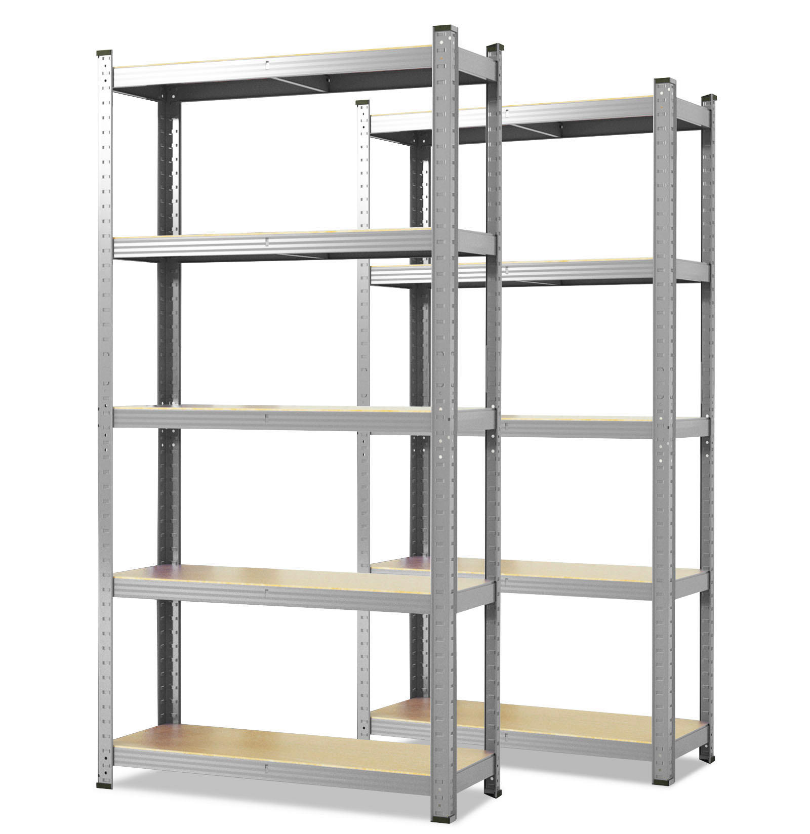 SCHWERLASTREGALSET Lakota - Silberfarben, Basics, Holzwerkstoff/Metall (120/200/60cm) - Floordirekt