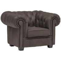 CHESTERFIELD-SESSEL - Wengefarben/Graubraun, LIFESTYLE, Holz/Textil (115/76,5/96cm) - Landscape