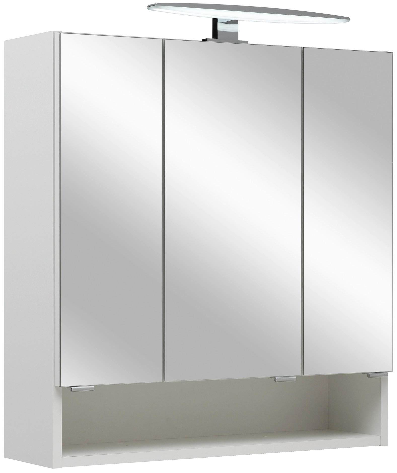 SPIEGELSCHRANK 65/70/18 cm  - Chromfarben/Weiß, Basics, Glas/Holzwerkstoff (65/70/18cm) - Xora