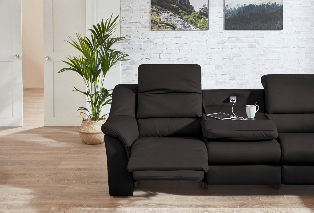 ECKSOFA  in Echtleder Dunkelbraun  324/260 cm  - Chromfarben/Dunkelbraun, KONVENTIONELL, Leder/Kunststoff (324/260cm) - Cantus