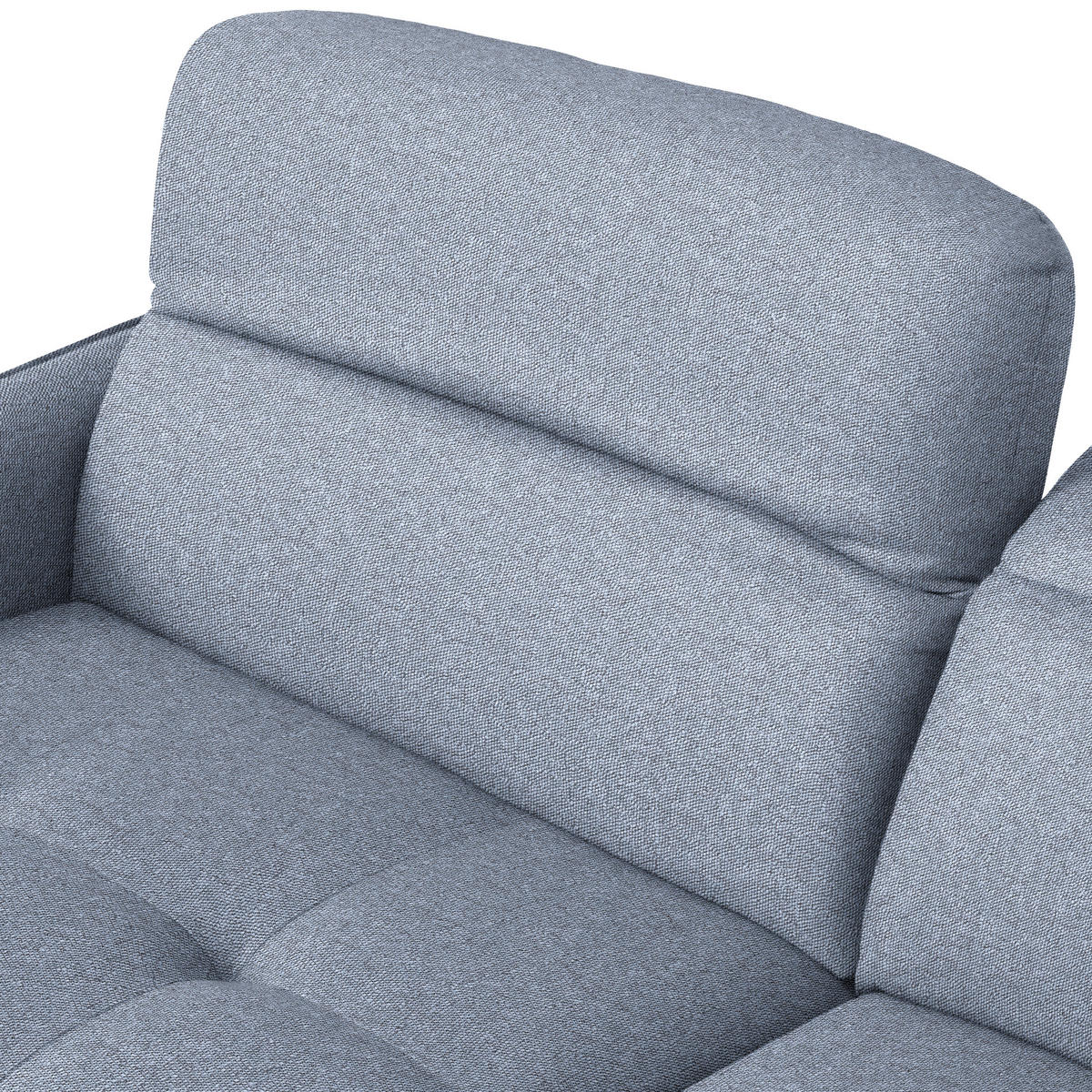 ECKSOFA MANTA in Flachgewebe Hellblau Bettkasten, Rücken echt, Relaxfunktion, Kopfteilverstellung  175/246 cm  - Schwarz/Hellblau, Design, Textil/Metall (175/246cm) - Celina