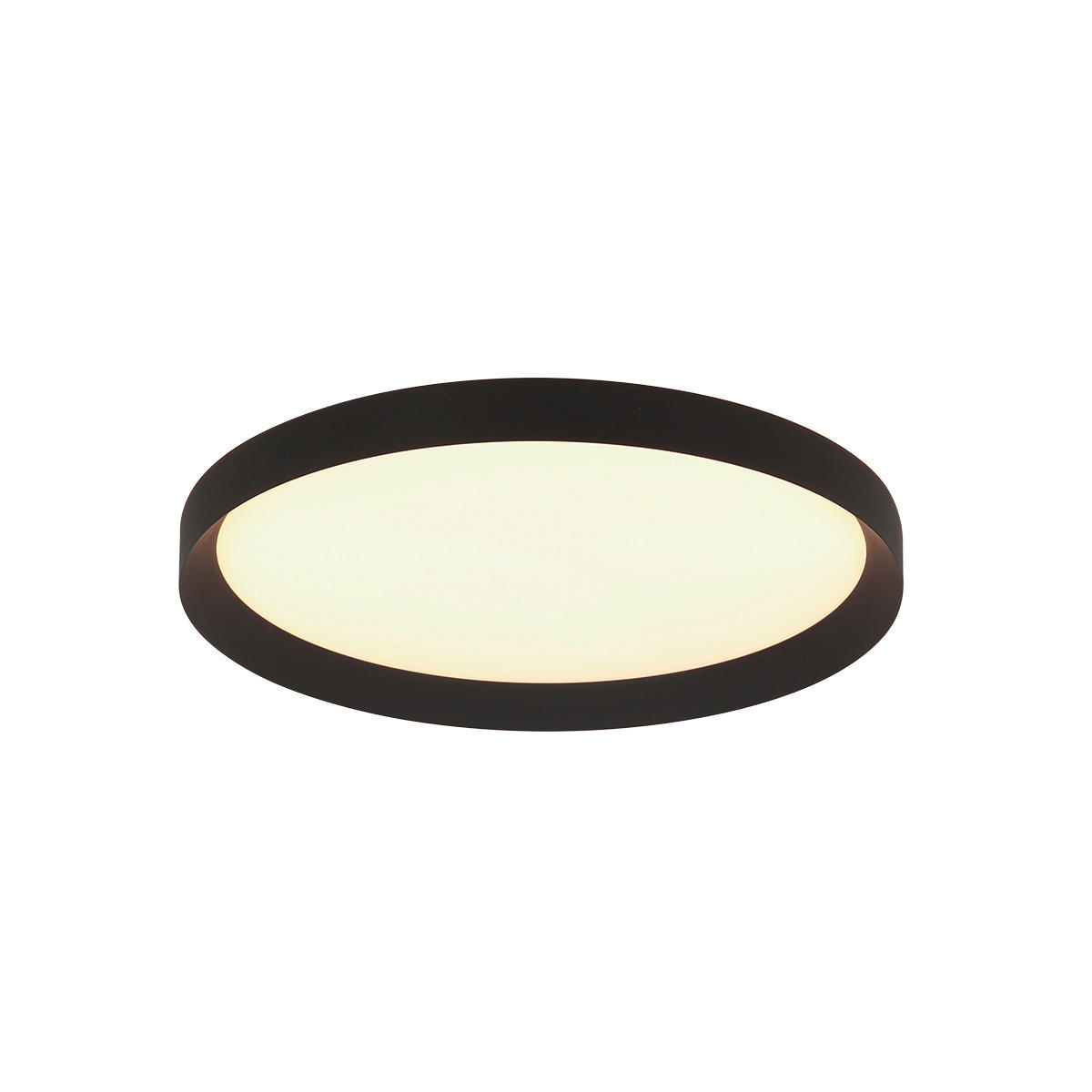 LED-DECKENLEUCHTE Ringlede 40/7 cm   - Schwarz, KONVENTIONELL, Kunststoff/Metall (40/7cm)