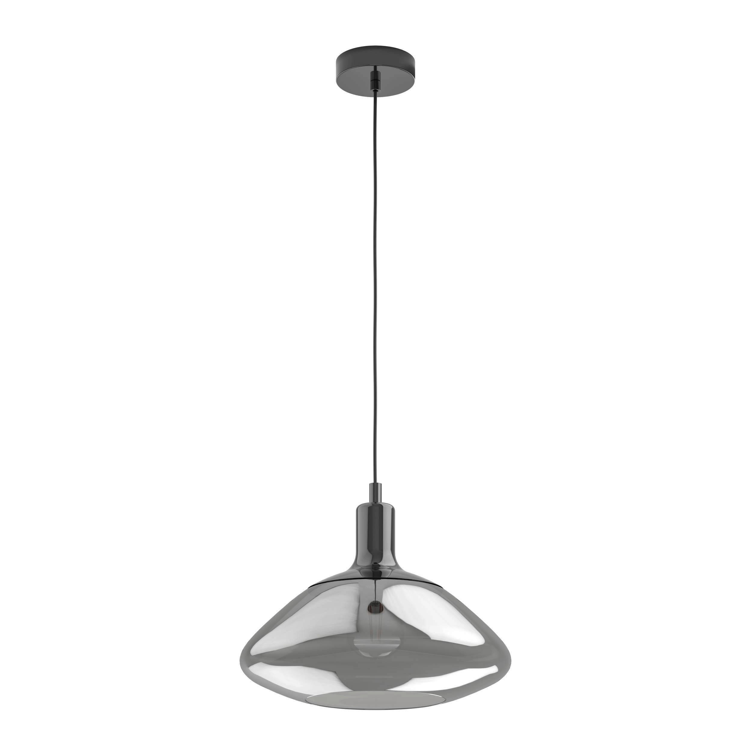 HÄNGELEUCHTE 34,5/110 cm    - Schwarz/Nickelfarben, Design, Glas/Metall (34,5/110cm) - Eglo