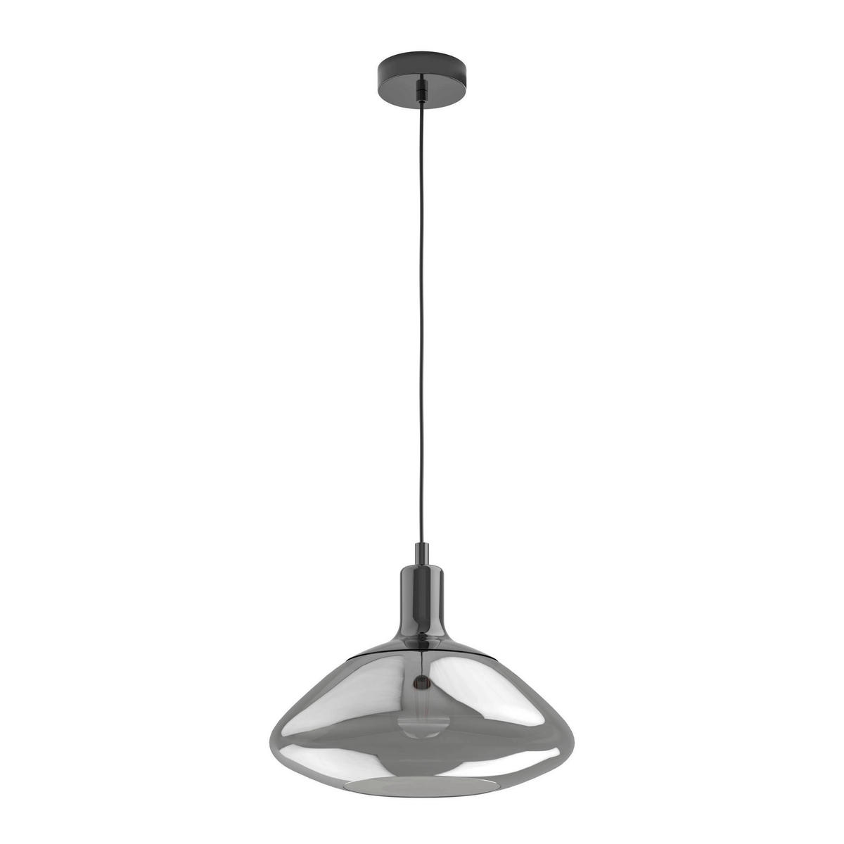 HÄNGELEUCHTE 34,5/110 cm    - Schwarz/Nickelfarben, Design, Glas/Metall (34,5/110cm) - Eglo