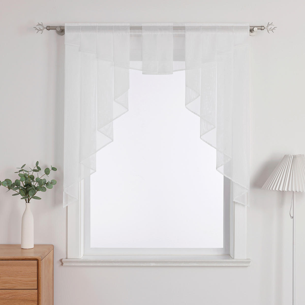 SCHEIBENGARDINE   80/80 cm   - Weiß, Basics, Textil (80/80cm)