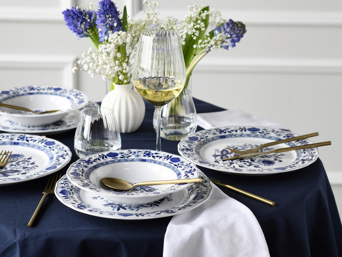 KOMBISERVICE Flora Zwiebelmuster 30-teilig  - Blau/Weiß, Design, Keramik - Creatable
