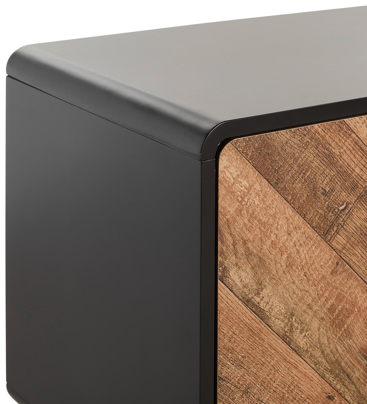 KOMODA, črna, barve hrasta  - črna/barve hrasta, Moderno, kovina/leseni material (108/82/40cm) - Mömax