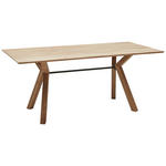 ESSTISCH in Holz, Metall 180/90/75 cm  - Eichefarben/Schwarz, Design, Holz/Metall (180/90/75cm) - Dieter Knoll