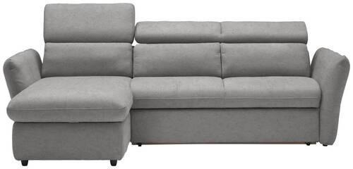 ECKSOFA in Mikrofaser Grau, Silberfarben  172/240 cm  - Silberfarben/Schwarz, Design, Kunststoff/Textil (172/240cm) - Stylife