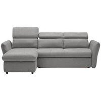 ECKSOFA in Mikrofaser Grau, Silberfarben  172/240 cm  - Silberfarben/Schwarz, Design, Kunststoff/Textil (172/240cm) - Stylife