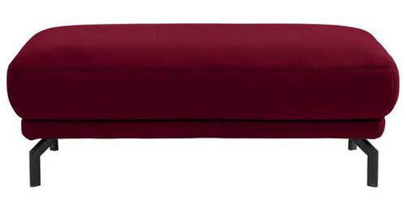 HOCKER in Textil Bordeaux  - Bordeaux/Schwarz, Design, Textil/Metall (127/46/72cm) - Dieter Knoll