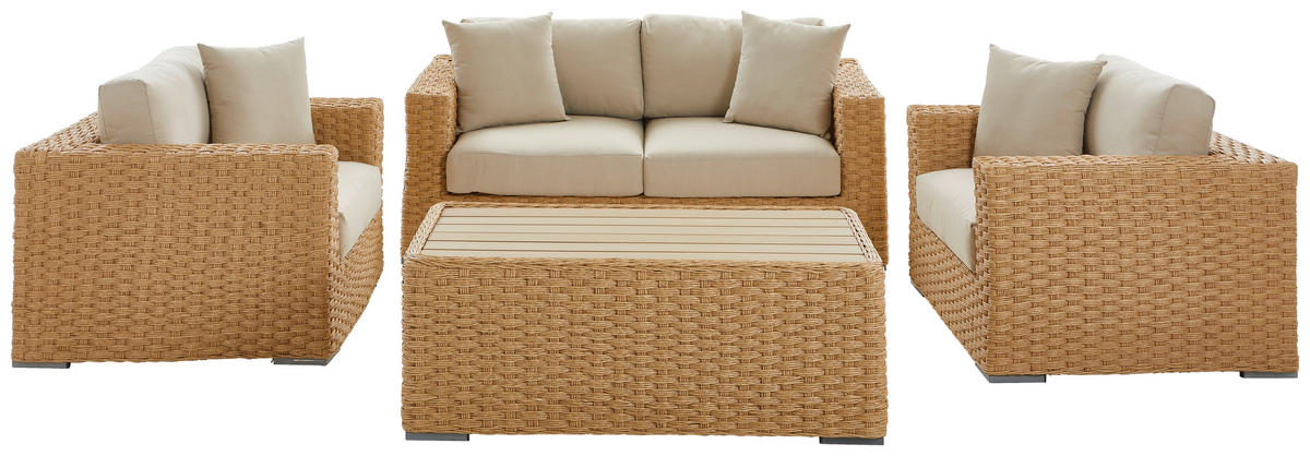 LOUNGE GARNITURA  prirodne boje   - prirodne boje, Moderno, metal/tekstil (122/69/46cm)