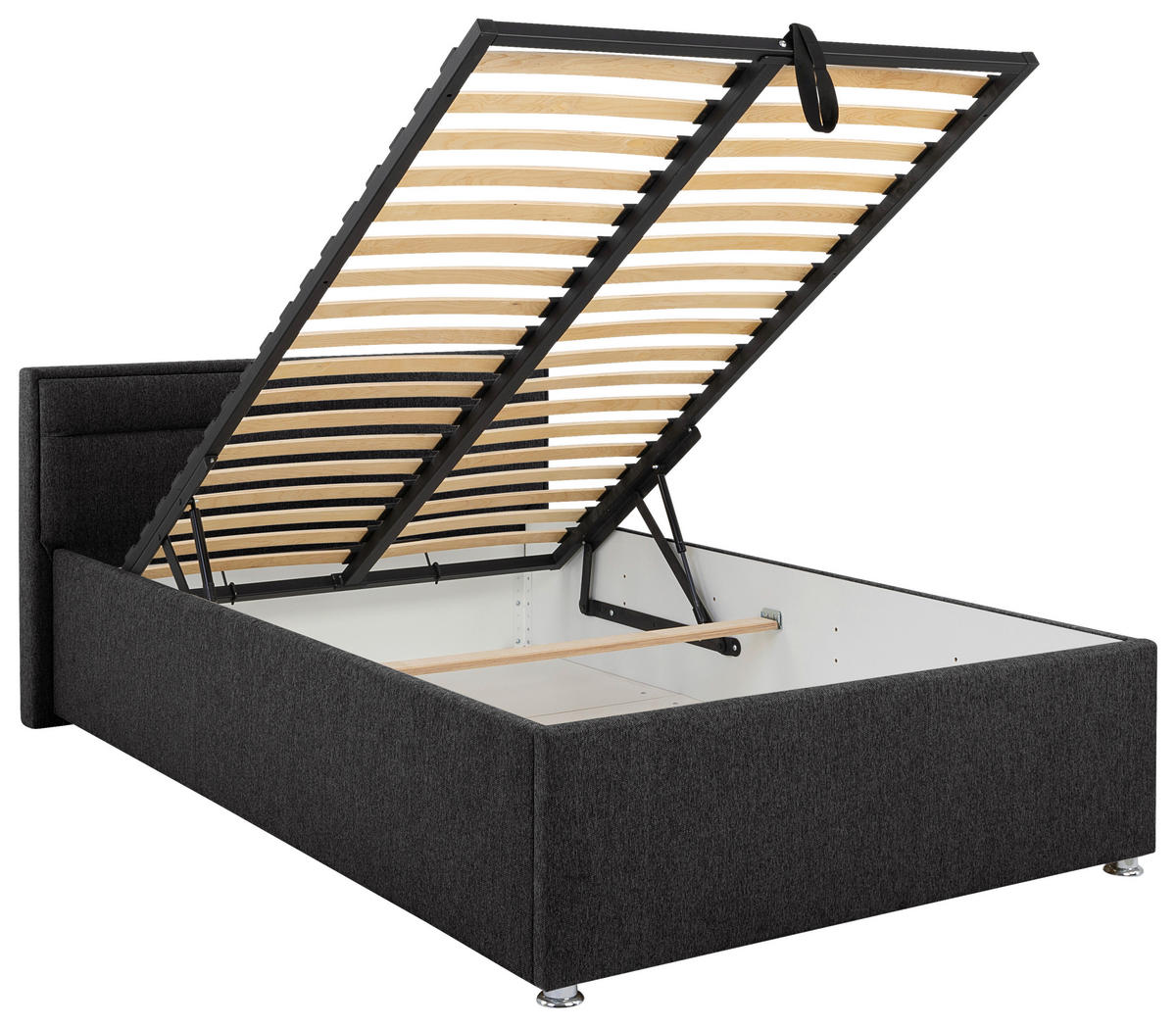 POLSTERBETT Lattenrost, Matratze, Bettkasten Anthrazit 120/200 cm  - Anthrazit, MODERN, Holz/Kunststoff (120/200cm) - MID.YOU