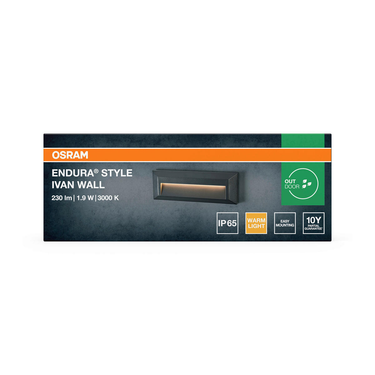 LED-AUßENLEUCHTE 23/2,7/8 cm   - Dunkelgrau, Basics, Kunststoff (23/2,7/8cm) - Osram