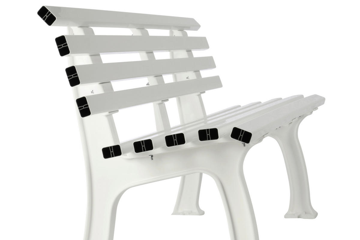 GARTENBANK 120/74/54 cm   - Weiß, Basics, Kunststoff (120/74/54cm) - Modante
