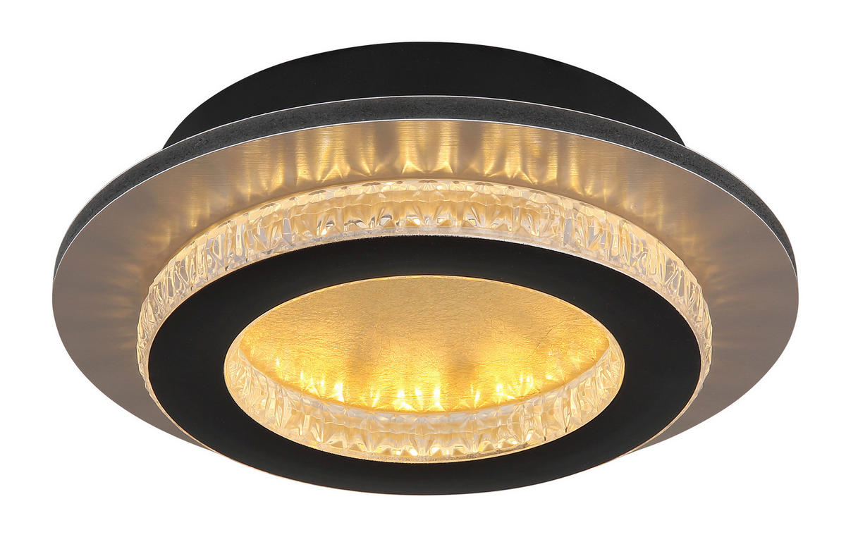 STROPNÍ LED SVÍTIDLO, 20/5,5 cm  - černá/čiré, Design, kov/plast (20/5,5cm) - Globo