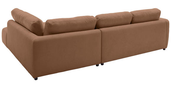 ECKSOFA  in Chenille Braun  307/224 cm  - Schwarz/Braun, KONVENTIONELL, Kunststoff/Textil (307/224cm) - Hom`in