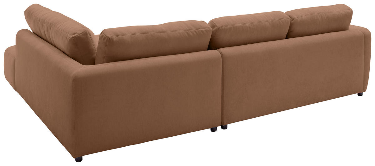ECKSOFA  in Chenille Braun  307/224 cm  - Schwarz/Braun, KONVENTIONELL, Kunststoff/Textil (307/224cm) - Hom`in