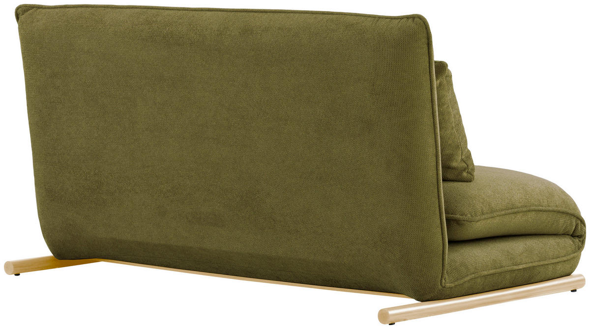 SOFA VELIN Samt Grün, Nussbaumfarben  - Nussbaumfarben/Grün, Design, Textil/Metall (140/97/80cm) - MID.YOU