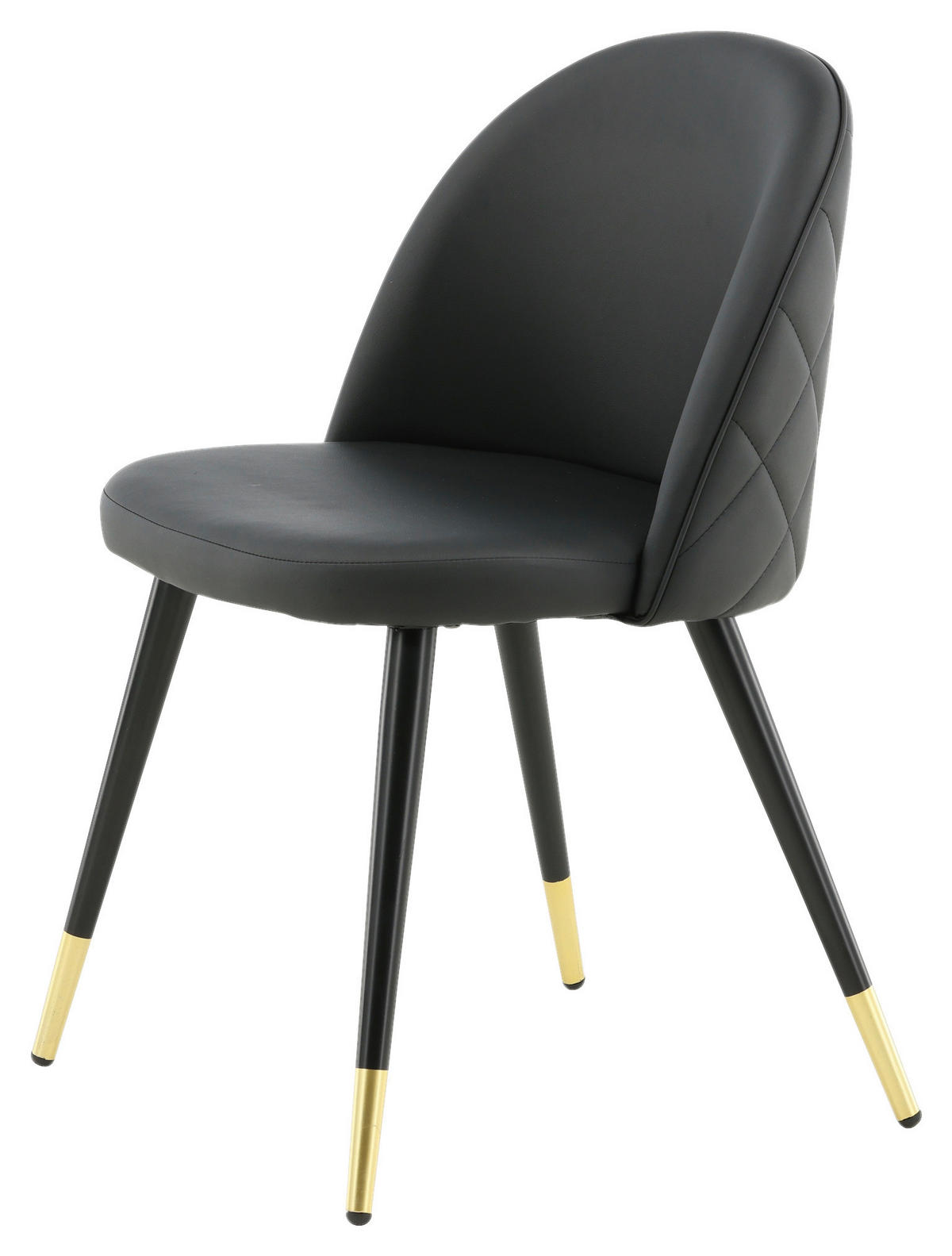 STOLSET stål läderimitation  - svart, Design, metall/textil (50/77/48cm) - Livetastic