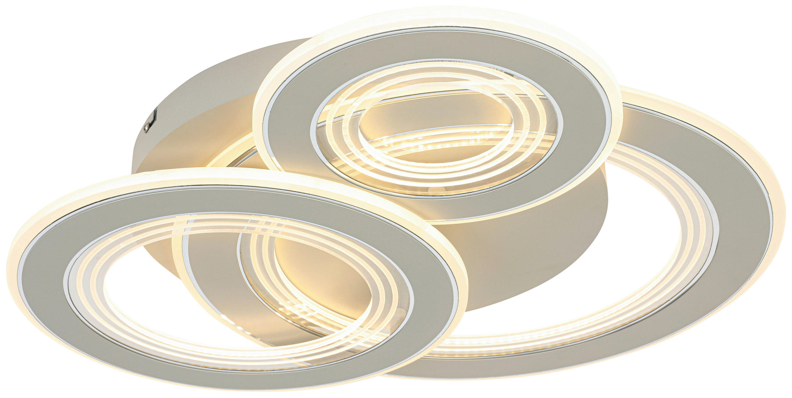 DECKENLEUCHTE    55/55/7 cm  - Sandfarben/Chromfarben, Trend, Kunststoff/Metall (55/55/7cm) - Novel