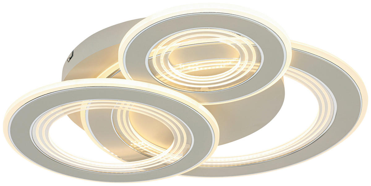 DECKENLEUCHTE    55/55/7 cm  - Sandfarben/Chromfarben, Trend, Kunststoff/Metall (55/55/7cm) - Novel