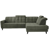 ECKSOFA in Webstoff Grün  302/216 cm  - Schwarz/Grün, Design, Holz/Textil (302/216cm) - Xora