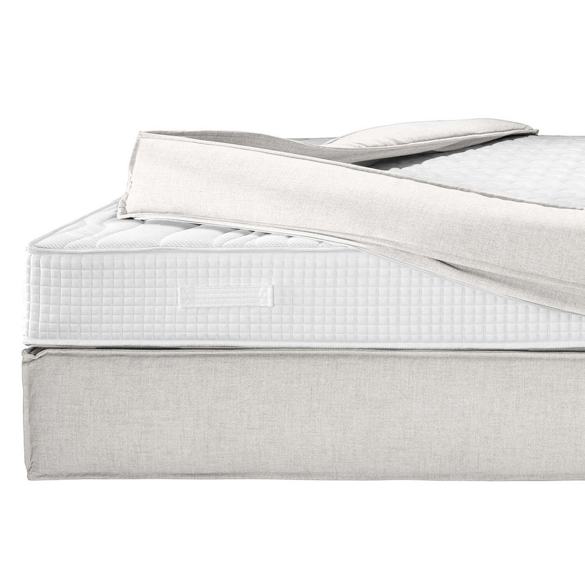 BOXSPRINGBETT 140/200 cm  in Creme  - Creme/Schwarz, Design, Textil (140/200cm) - home24