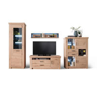 REGAL ZA DNEVNI BORAVAK antracit, boje hrasta   - boje hrasta/boje nikla, Design, staklo/drvni materijal (336/211/55cm) - Livetastic