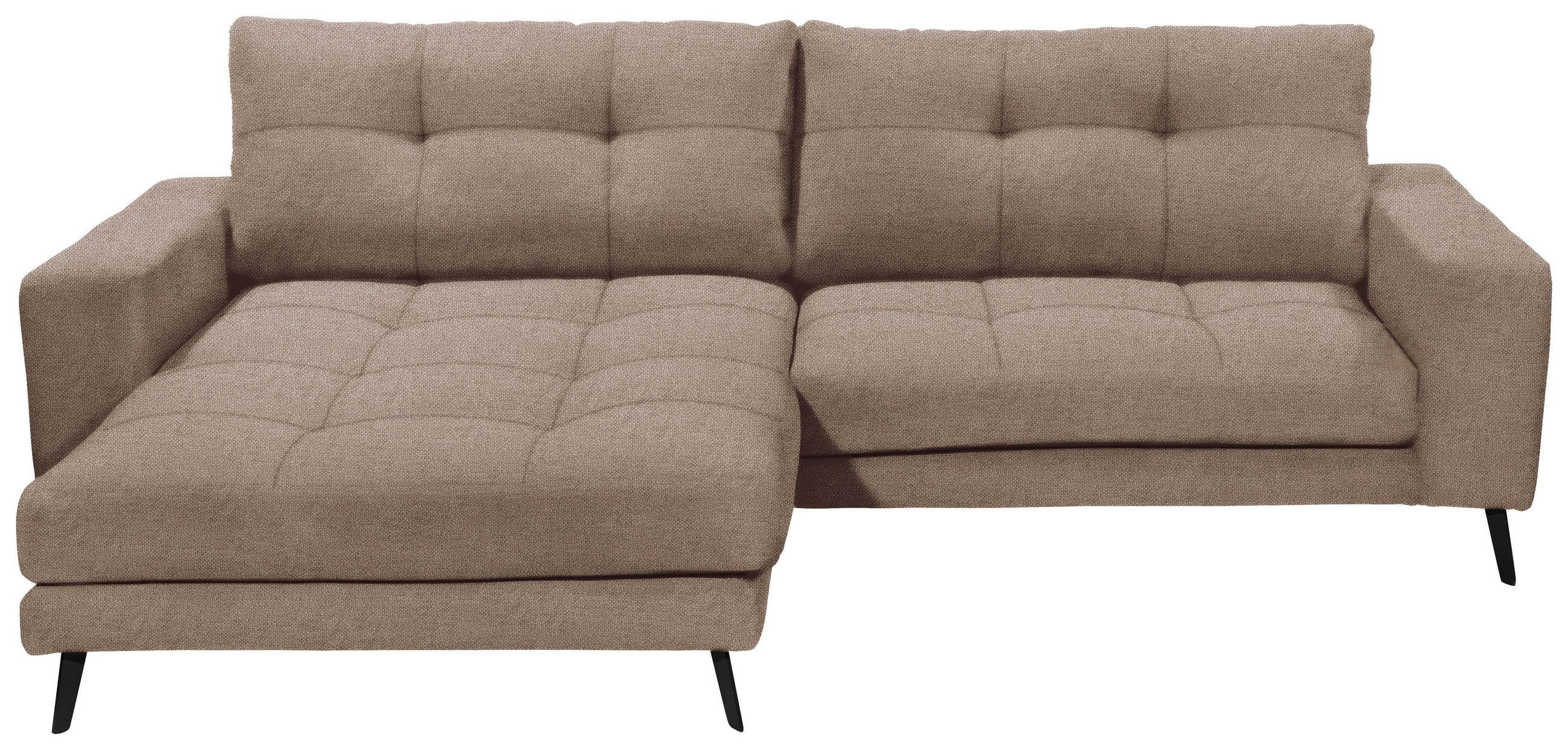 ECKSOFA ROCKPORT Taupe Webstoff  - Taupe/Schwarz, Basics, Textil/Metall (171/247cm) - Livetastic