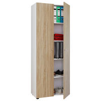 MEHRZWECKSCHRANK 70/178/39 cm  - Weiss/Silberfarben, Design, Holzwerkstoff/Kunststoff (70/178/39cm) - MID.YOU