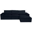 ECKSOFA Anthrazit Chenille - Anthrazit/Schwarz, KONVENTIONELL, Kunststoff/Textil (272/168cm) - Carryhome