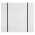 DREHTÜRENSCHRANK 251/223/61 cm,  in Weiß, 5-türig  - Graphitfarben/Weiß, Basics, Glas/Holzwerkstoff (251/223/61cm) - Novel