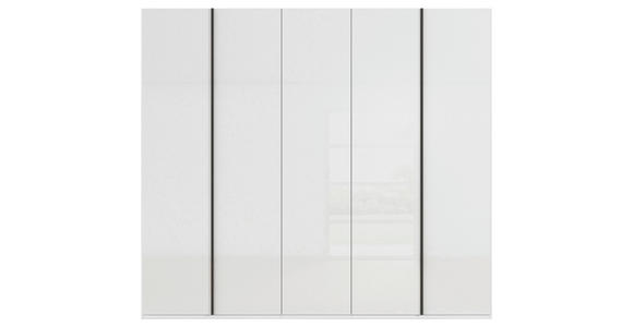 DREHTÜRENSCHRANK 251/223/61 cm,  in Weiß, 5-türig  - Graphitfarben/Weiß, Basics, Glas/Holzwerkstoff (251/223/61cm) - Novel