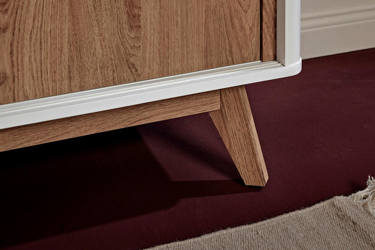 SIDEBOARD 148/76/39,8 cm  in Weiss, Eichefarben  - Weiss/Eichefarben, Modern, Holzwerkstoff/Metall (148/76/39,8cm) - MID.YOU