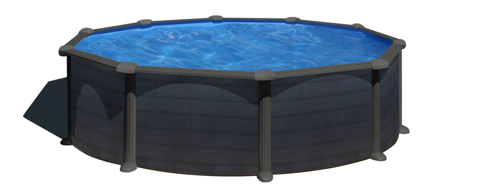 POOL GRE KEA KIT460GF 2023 460/460/120 cm  - Graphitfarben, KONVENTIONELL, Metall (460/460/120cm) - Gre