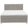 BOXSPRINGBETT 160/200 cm  in Greige  - Chromfarben/Greige, KONVENTIONELL, Kunststoff/Textil (160/200cm) - Voleo