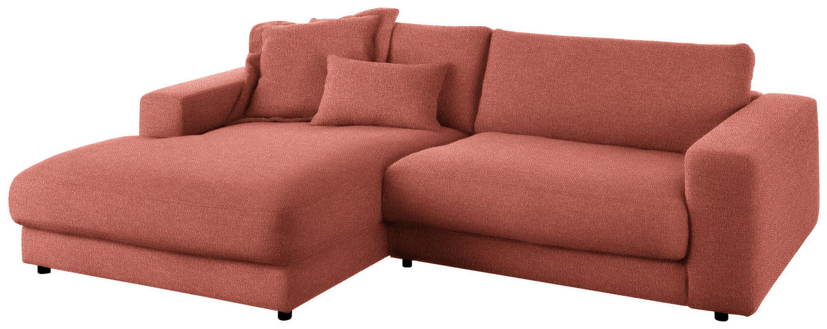 ECKSOFA in Flachgewebe Orange  - Schwarz/Orange, Design, Kunststoff/Textil (190/270cm) - Lomoco